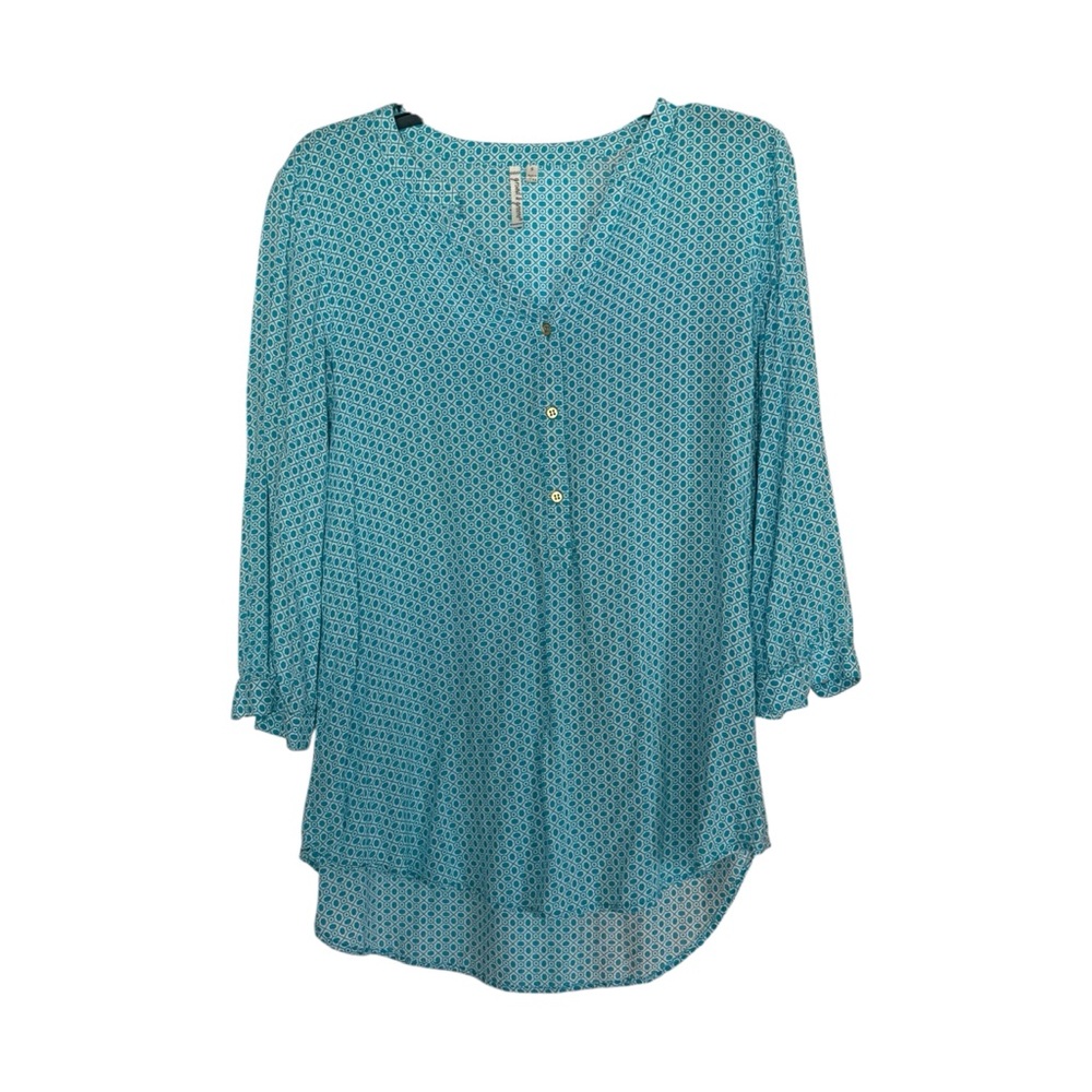 Grand & Greene Blue 3/4 Sleeve Relaxed Blouse